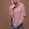 Latest designs stylish 100% cashmere poncho wholesale cashmere turtleneck sweater poncho women