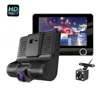 3 Lens Car Dash Cam 4 Inch Screen 1080P 170 Degree wide angel Front Camera FHD Car Dashboard