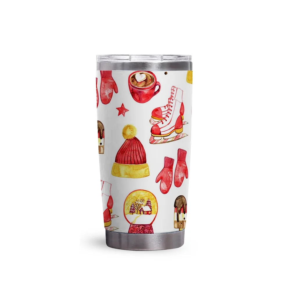 

double wall stainless steel beer coffee mug with lid and straw, Customized color