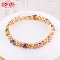 

2018 China Alibaba Ruby Zircon 18K Gold Jewel Bracelet Women