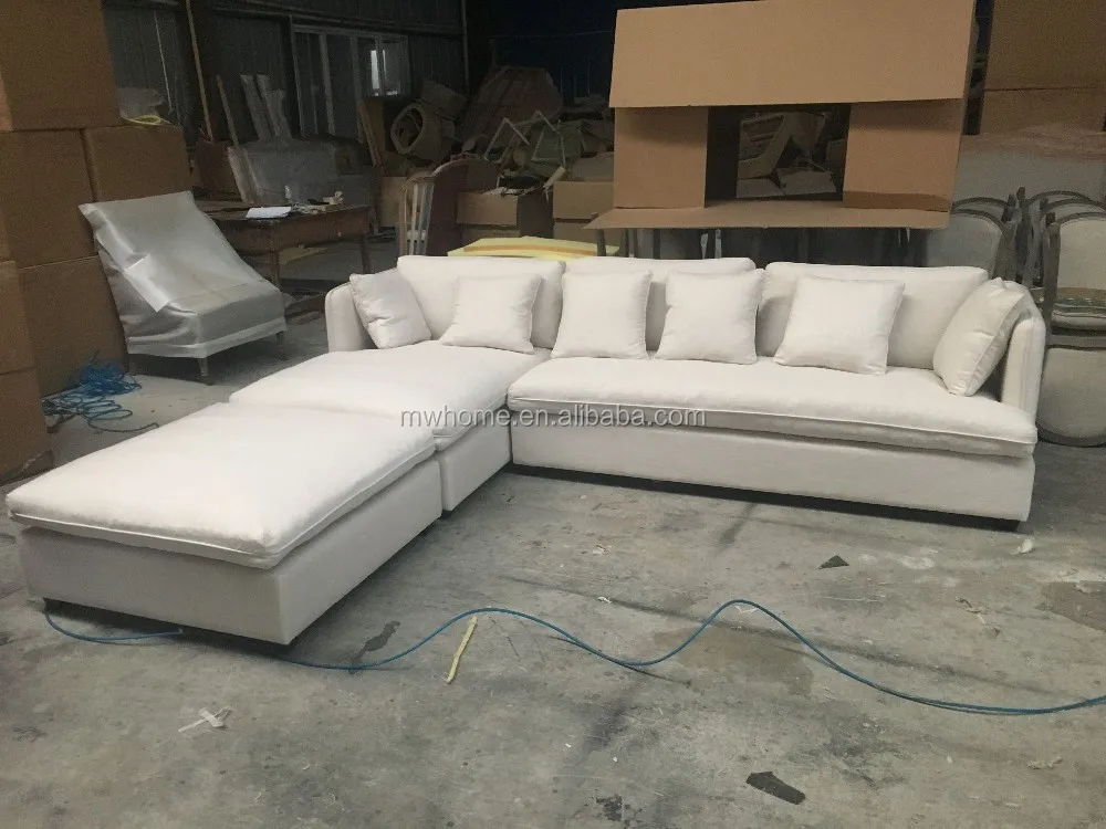 Large 7 Seater White Linen Sectional Sofa With Chaise Buy 7 Seater
