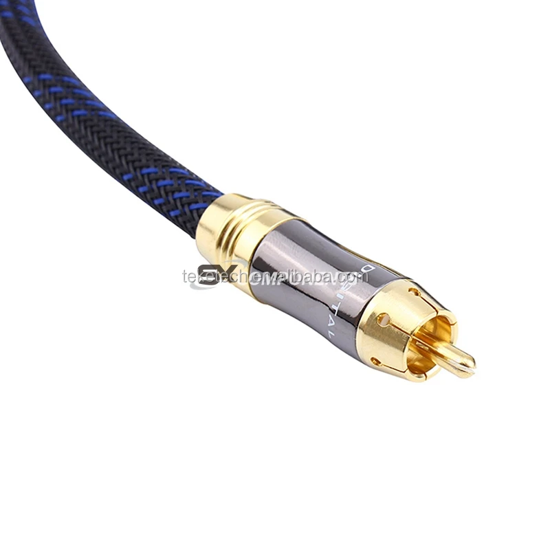 5m cable subwoofer y-cable RCA cinch a 2x cinch cables de audio conector coaxial 