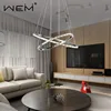 modern aluminum pendant light clear crystal decorative restaurant office round ring hanging chandeliers pendant lights