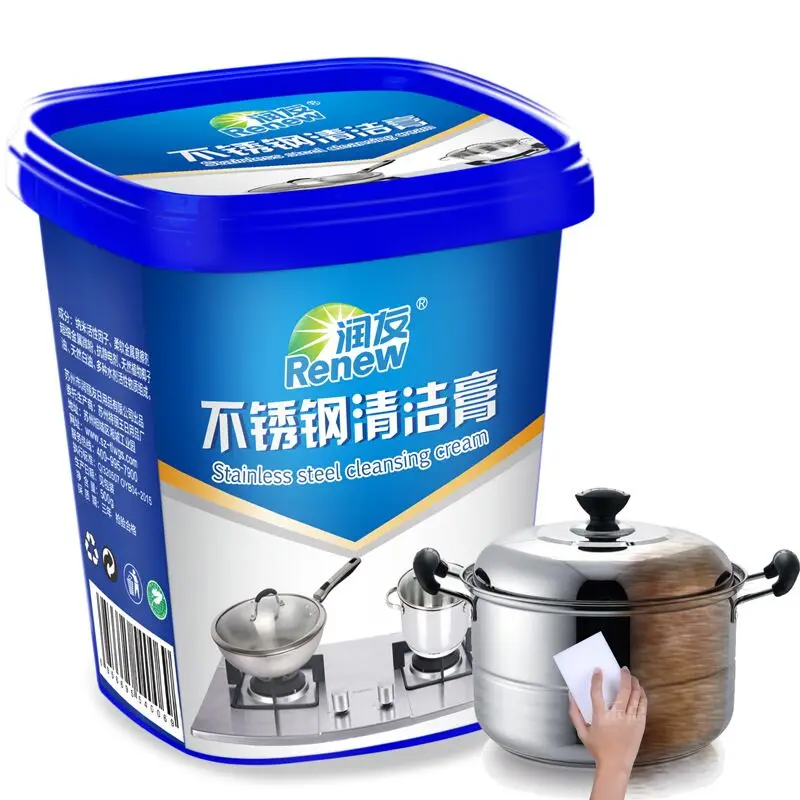 

Stainless steel cleaning paste cleaning stain remover cleaning product, White