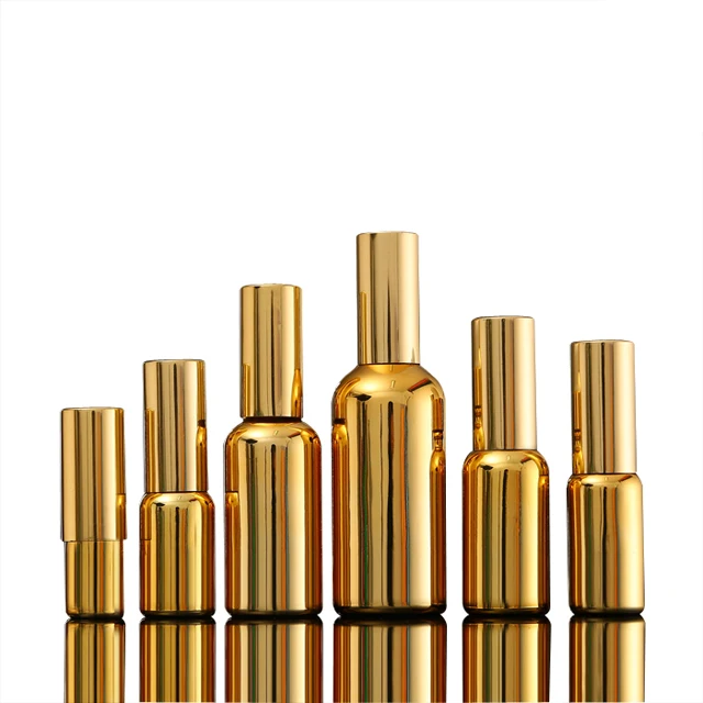 

Fuyun in Stock Luxury Variety Size Gold Color Cosmetic Empty Perfume Spray Glass Pump Bottles