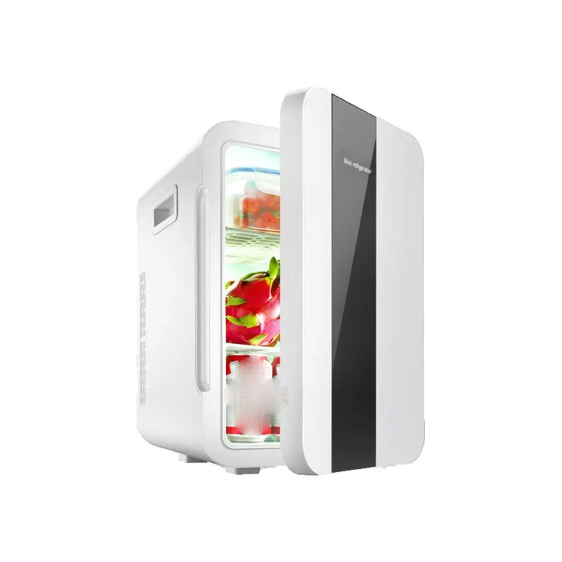 STAZSX Refrigeration refrigerator car small refrigerator mini car refrigerator single door refrigerator refrigeration/heating refrigerator, black and white 22L-45X34X29cm