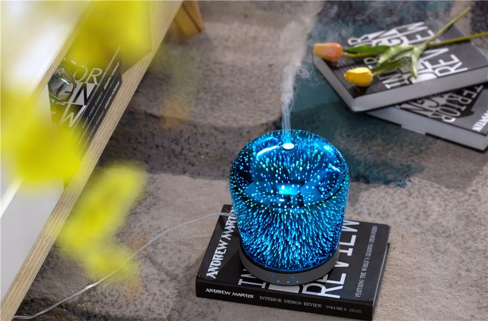 3d Glass 7 Colors Led Lights Aroma Diffuser Glass Tabletop 24v