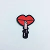 High quality Red Lipstick Patch Embroidered Iron on For backpack , patch for jacket wholesale custom patch for children