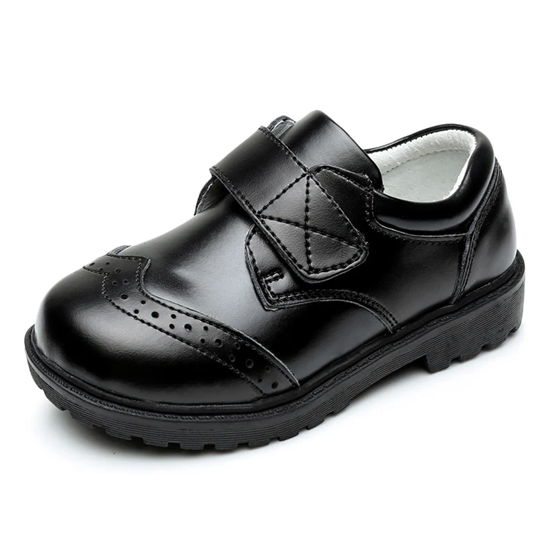 

Factory Price China Wholesale European fashion style boy big size lace up shoes for school kids students black leather shoes