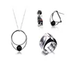 Fashion Black Agate Fashion 925 Sterling Silver Wedding Jewelry Sets For Girl
