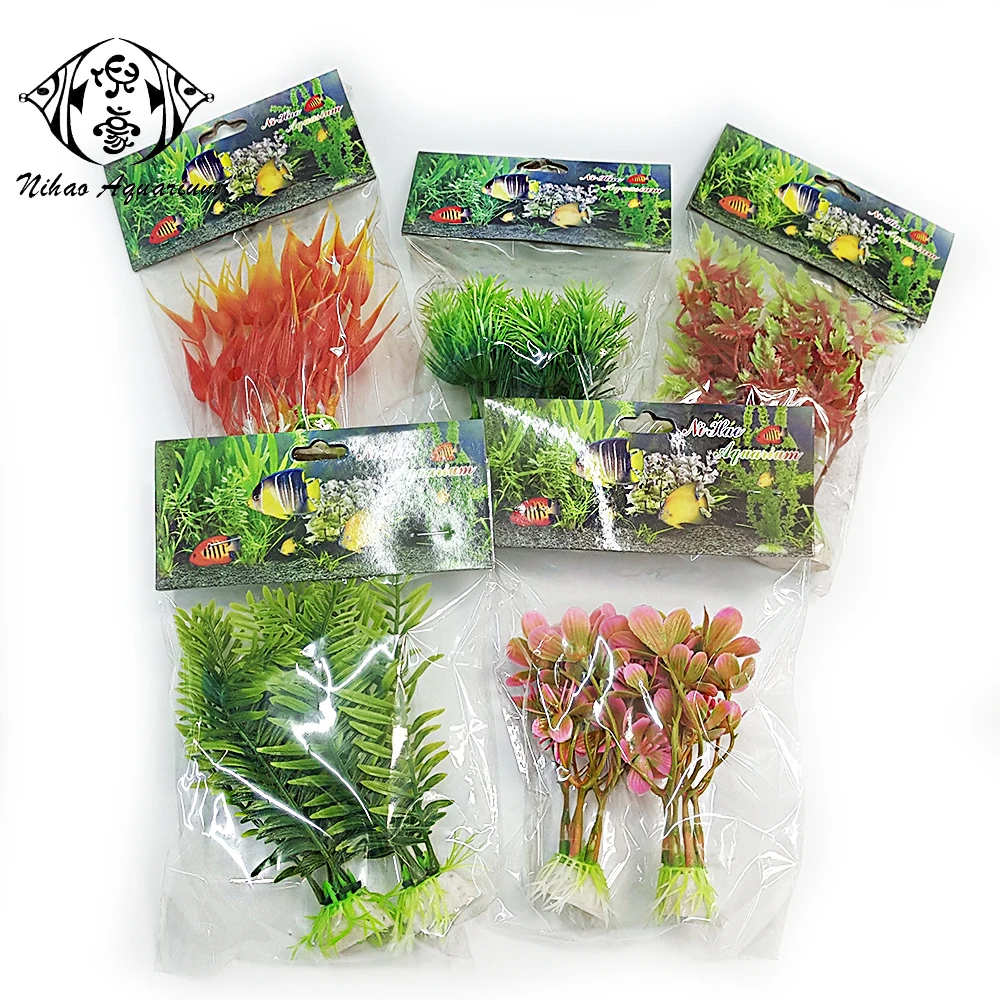Height 10cm 4inch Nihao Aquarium Simulation Plants Artificial Plastic