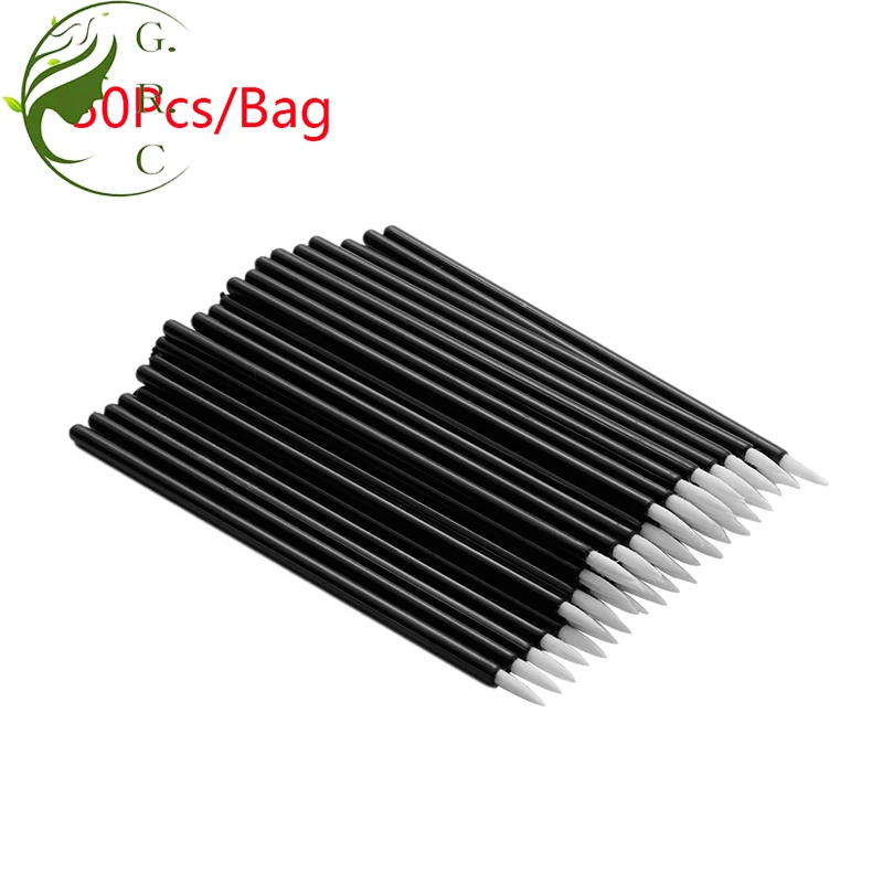 Disposable White Brown Lip Eye Liner Brushes 4 Inch Size Gram Plastic Leather Tip Eyeliner Makeup Brush With Protector Cover