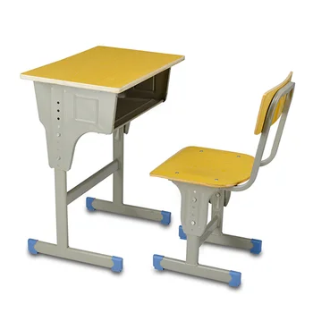 Attached Primary School Desk Kids Adjustable School Chairs And