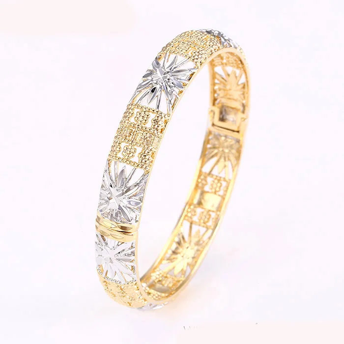 

51021 wholesale fashion China factory top design Multicolor light weight gold bangle