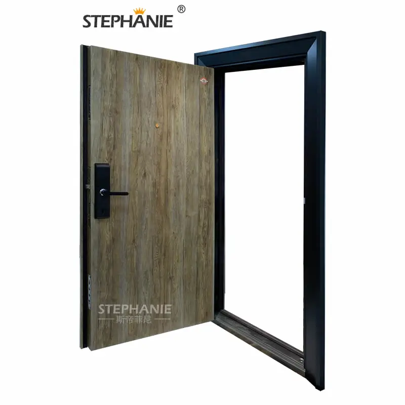 stephanie steel wooden  exterior security steel safety door