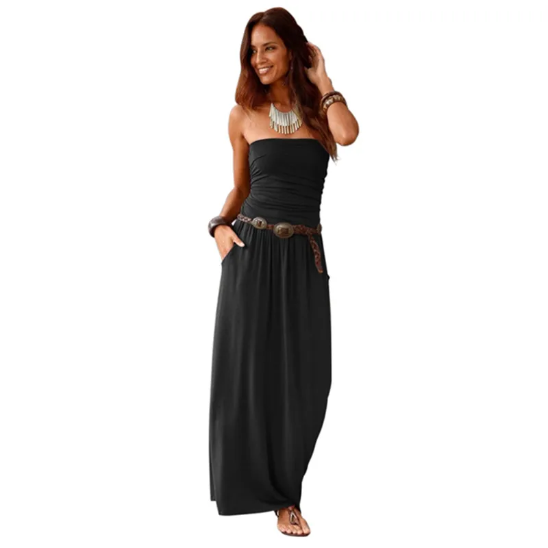 

Wholesale New Design Women Fashion Strapless Maxi Dress