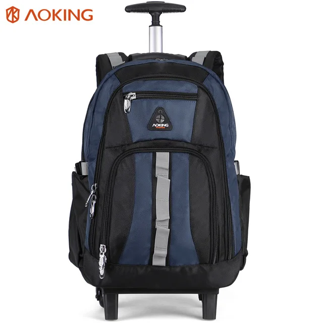 

2020 guangzhou Aoking 1680D large capacity classic durable brand travel wheeled roll school business bag wheels trolley backpack