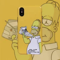 

For iPhone Cartoon Simpson Off White Case AJ Sneaker Jordan Sport Shoes Cover For iPhone XS MAX XR XS X 7 8 Plus Case Cover