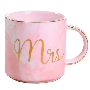 Image of Creative Design Custom color Mr and Mrs Couple Coffee Mugs Set Romantic Gift for Engagement Wedding Bridal Shower
