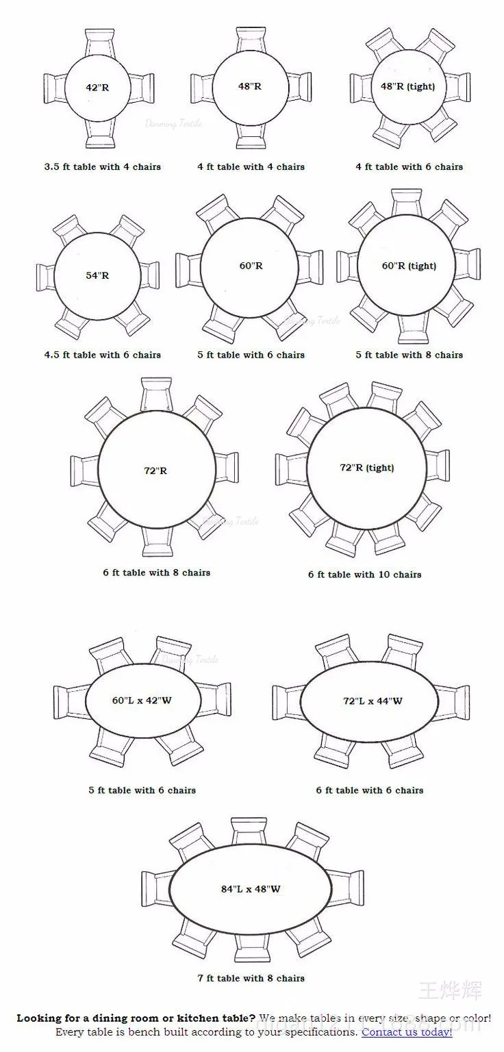 Схема круглого стола со стульями