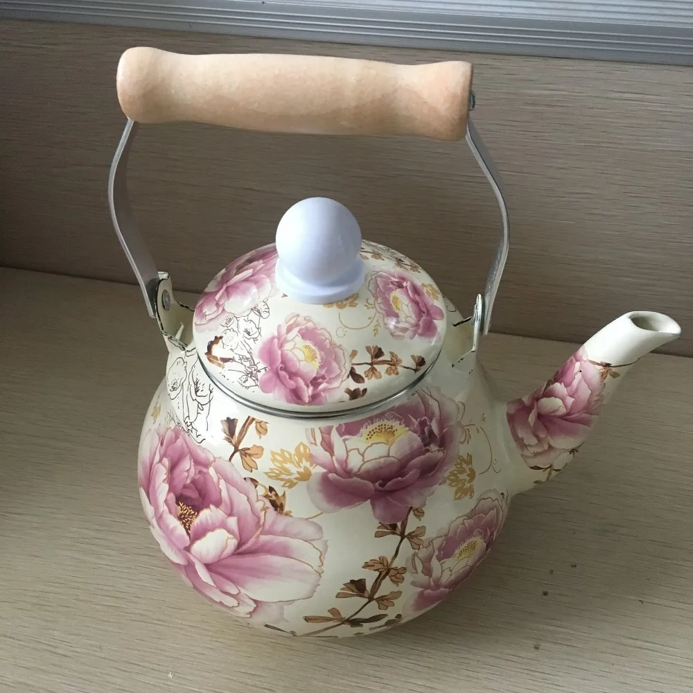 Enamel Kettle Water Teapot With Wood Handle Wood Knob Buy Enamel