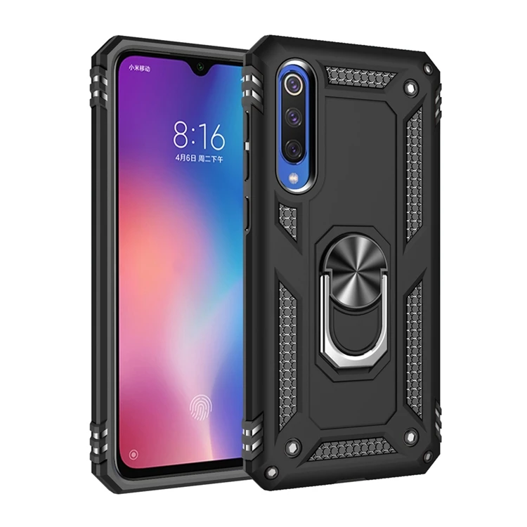 

HOCAYU Anti Shock Combo Phone Case With Ring Holder For Xiaomi Mi 9 Se Case Rugged Shockproof, Black,red,gold,rose gold,blue,silver