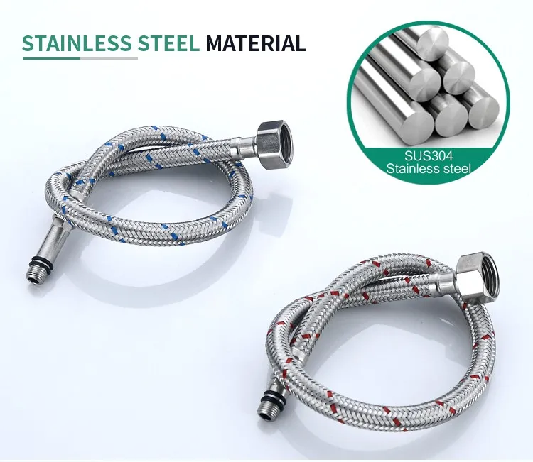 High Elastic Water Supply Line Pipe Faucets Stainless Steel Flexible