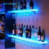 remote control rgb color changing decorative wall mounted led nightclub bar shelf wine bottle led light up rack display shelf