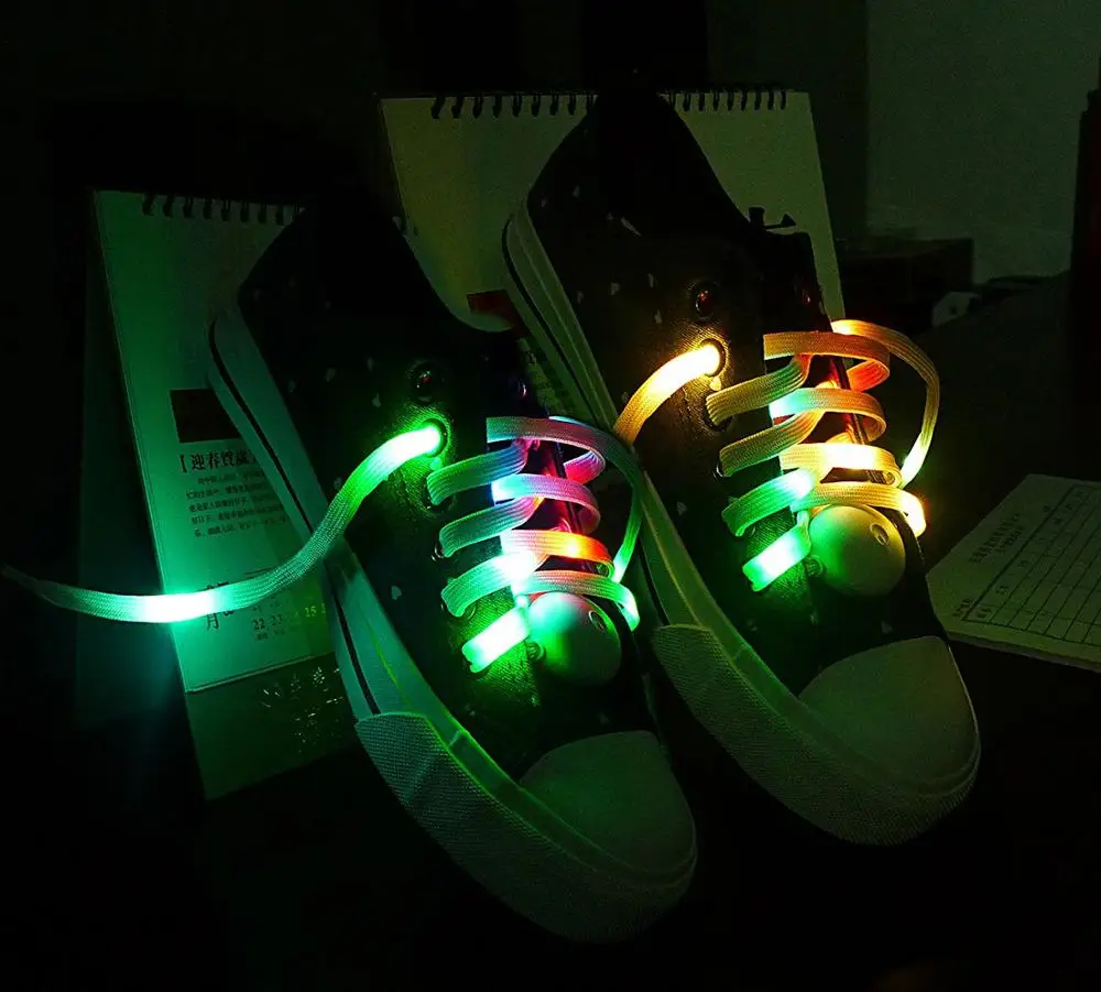 

China Factory Multicolor led Flashing Custom Shoelace Charm For Party, Pink,red,orange,yellow,blue,green,white collar&led