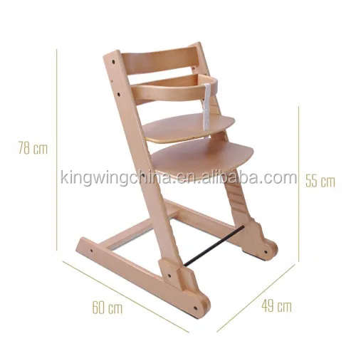 Solid Beech Wood Baby High Chair  