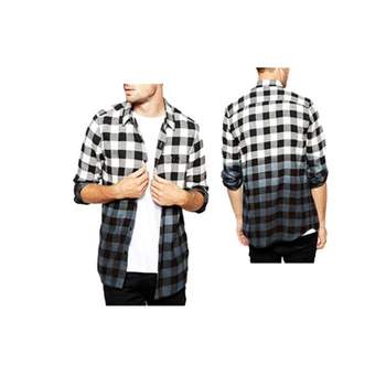 Create Shirt Mens Long Sleeve With Dip Dye Buffalo Checked Shirt Buy Dip Dye Shirt Flannel Shirt Mens Shirt Product On Alibaba Com