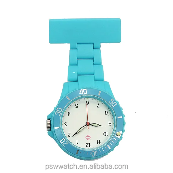 Blue color soft touch japan movt plastic geneva nurse watch