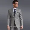 100% Wool light grey two buttons Notch lapel men suits made in china