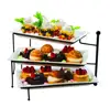 ONE-MORE 3-Tier Porcelain Server Set with Metal Rack