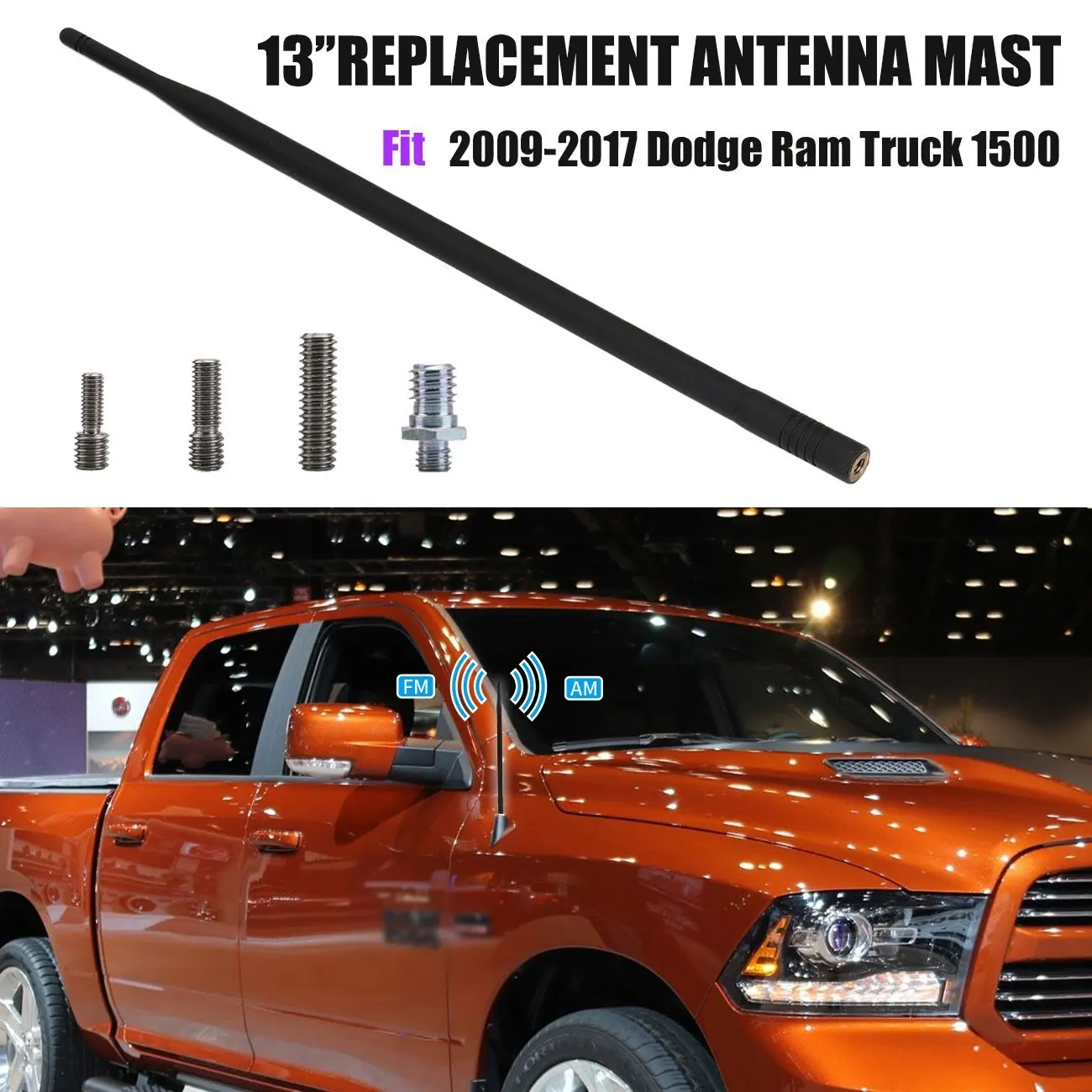 Antennas 5 Inch Antenna For 20092018 Dodge RAM 1500 2500 3500 Trucks