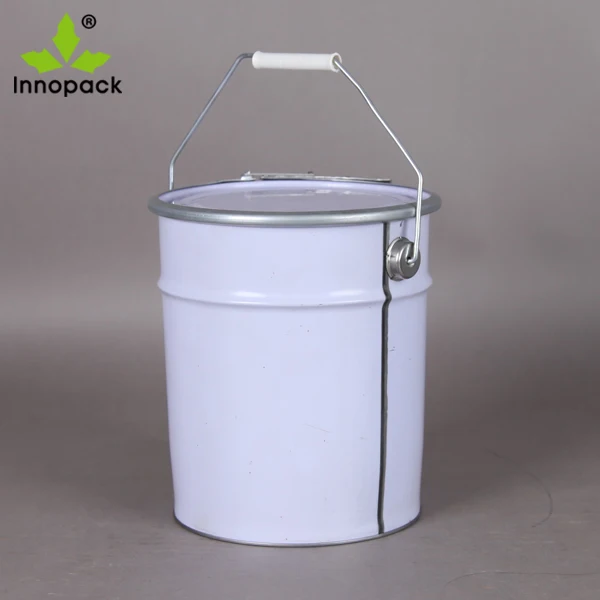 10 Liter Black Tin Bucket,Can With Hoop Ring Clamp Lock For Paint Ink