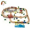 Popular children's wooden railway toy train set/wooden train 3d