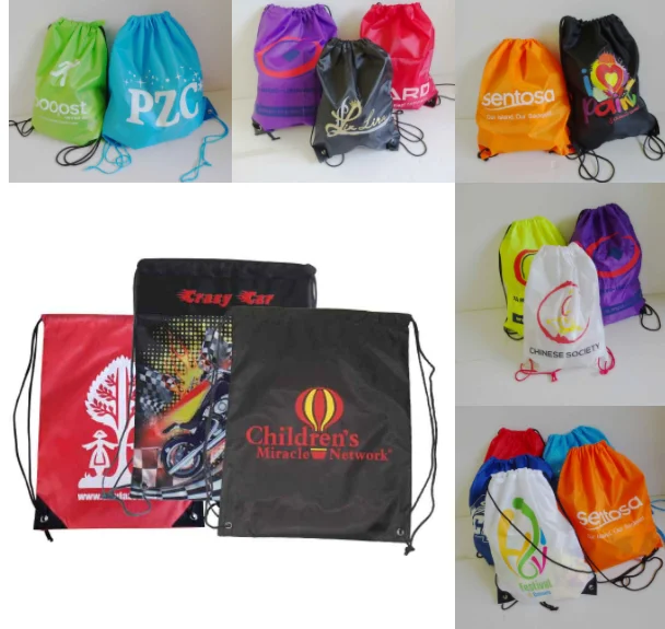 Low MOQ Custom Reusable Tropical Pull String Bag Drawstring Backpack Polyester Drawstring School Bag For Outdoor Use
