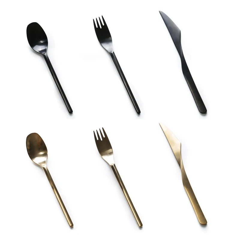 

18/10 Stainless steel Silver and Gold Cutlery set, Silver/gold/black