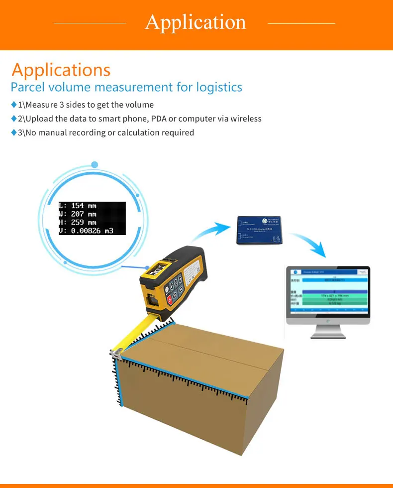 Digital Handheld Intelligent Length Measure And Volume Measure Tape And