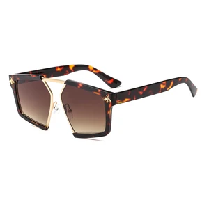 Women's Glasses  Fashion Square Oversized Shades Vintage Retro Bee Sunglasses 2019