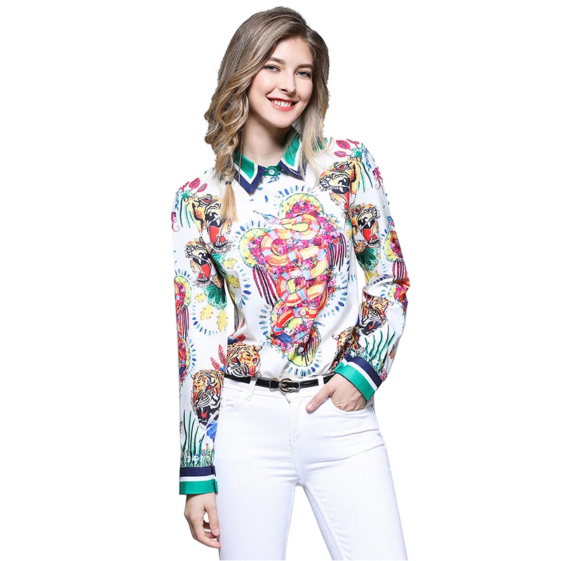 

Wholesale Women Blouse Tops Long Sleeve Vintage Floral Print Button Shirt