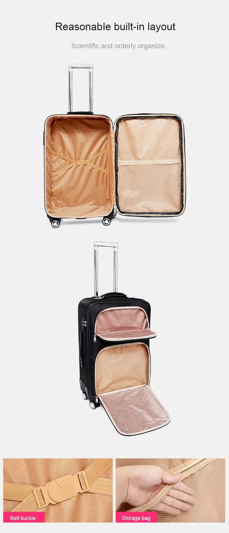 Hot Selling Cloth Luggage Soft Fabric Suitcase And Carry On Type