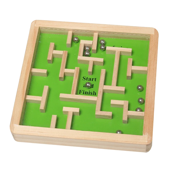 High quality new design natural hot sale wooden pine wood labyrinth maze game for kids brain games