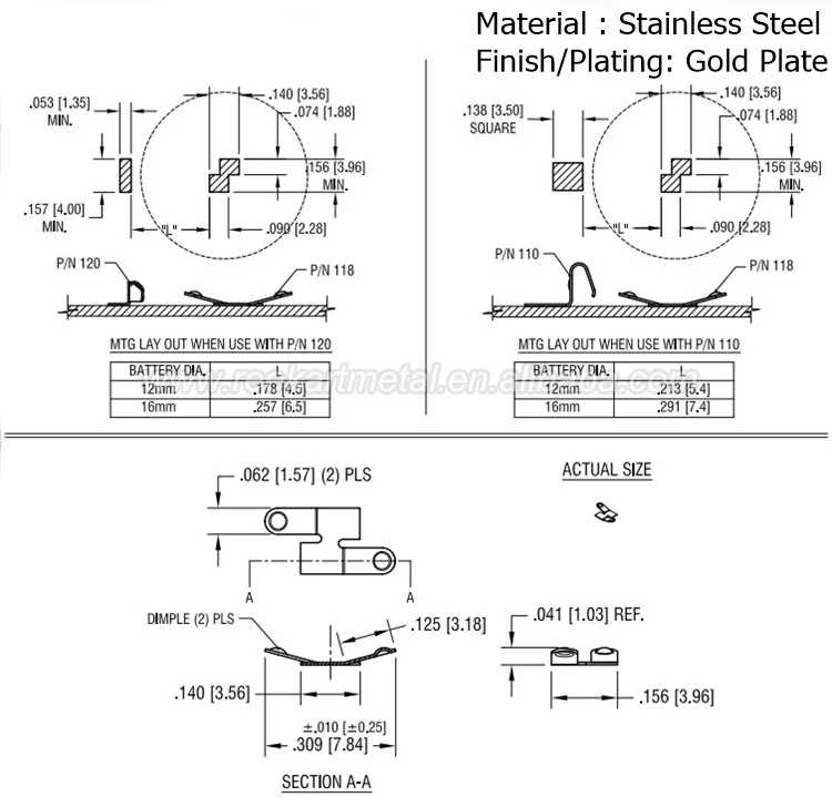 118 120 Altin Kaplama Pozitif Negatif Smt Pil Temas Icin 12mm 23mm Dia Icin Pil Buy Smt Pil Temas Pozitif Negatif Pil Temas 118 120 Pil Temas Product On Alibaba Com