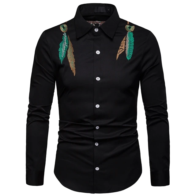 

Spring And Autumn Stylish Plain Breathable Men's Shirts, Black