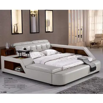 Cabecero Moderno De Almacenamiento De Cuero Cama King Size - Buy Cama
