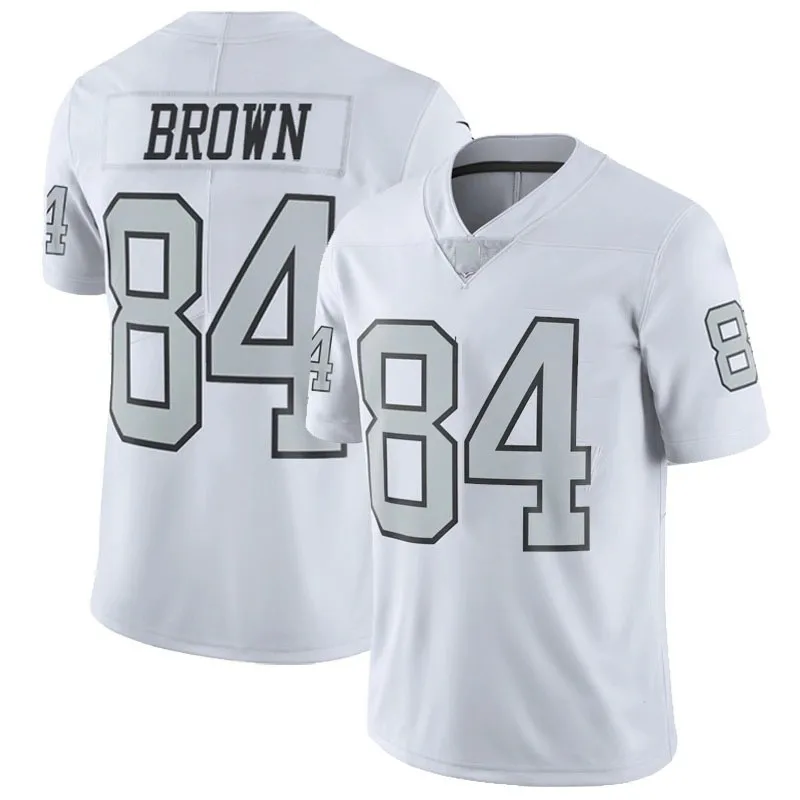 

Oakland 84 Antonio Brown Jersey 2019 New 34 Bo Jackson Black white Limited Football Jersey