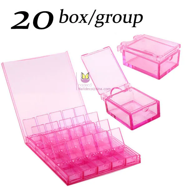 Plastic Box With 28 Compartment Loom Bands Craft Nail Art Case Organiser Storage 