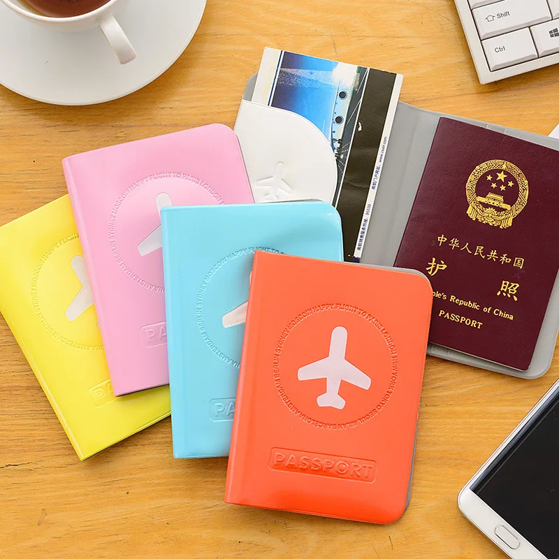 Cute Pvc Waterproof Women Passport Cover Pink Lovely Brand Designer